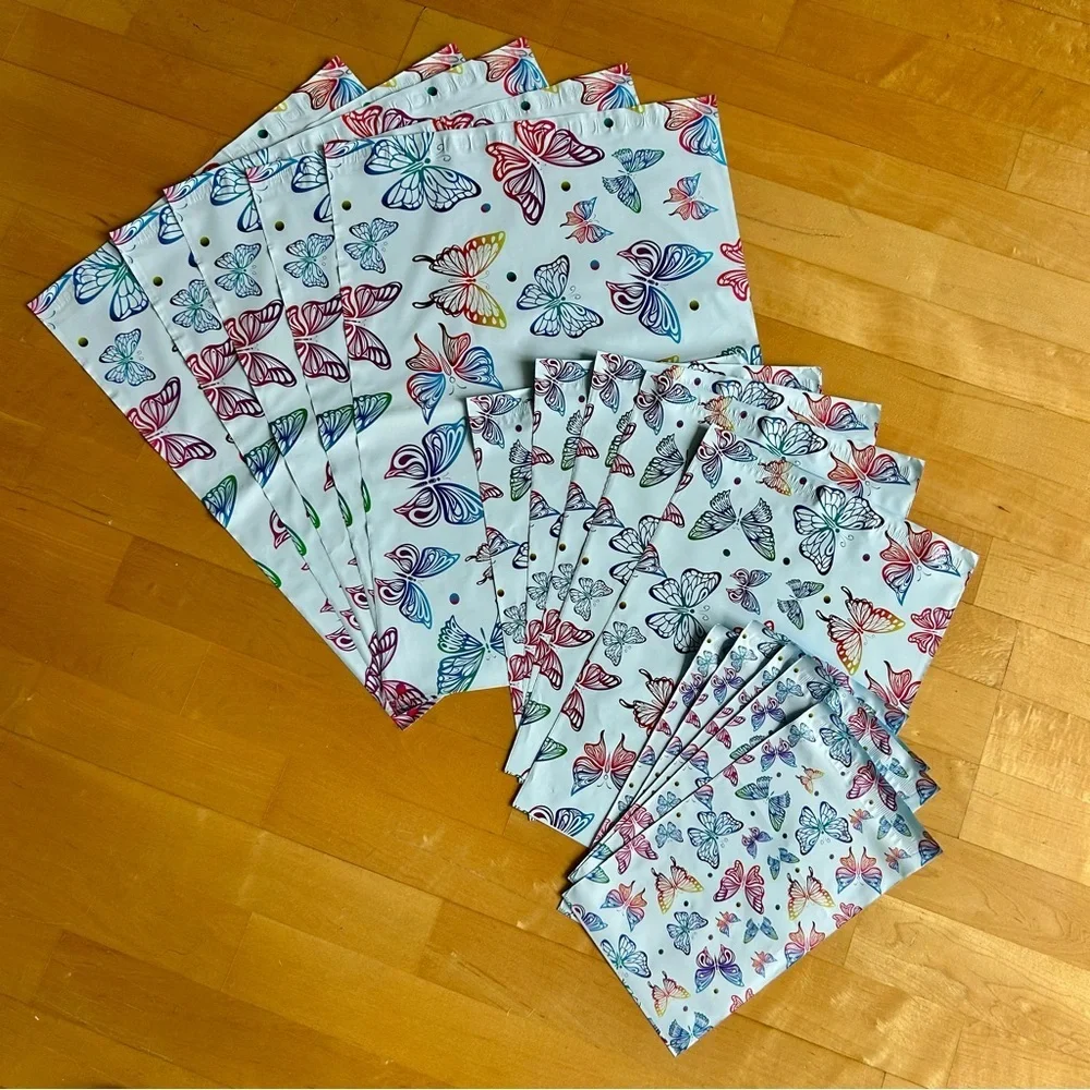 15 Count Polymailer Size Variety Set - BUTTERFLIES (5/6x9 + 5/10x13 + 5/14x19)